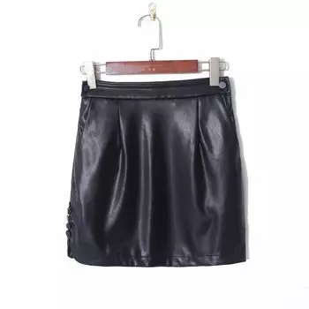 Fashion 2023 Autumn Double Pocket Slim Fit Bodycon Dress Black M