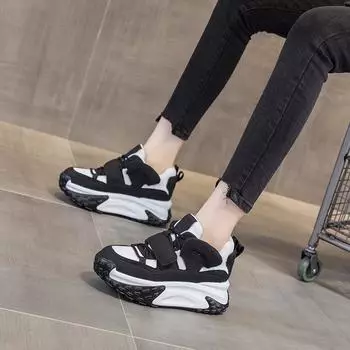 Fashion 2024 Autumn and Winter New Womens Shoes Female Student Korean Style Thick Sole Versatile High Top Shoes Casual Fashion Sneakers 33