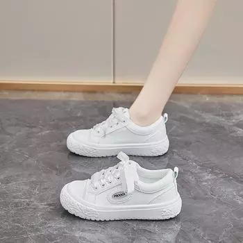 Мода 2024 года. Осенняя мода. Новые женские удобные дышащие легкие кроссовки на шнуровке с низким верхом. 35 бежевый