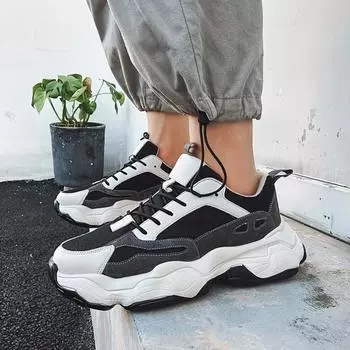 Fashion 2024 Autumn New Korean Version Trend Sports Shoes Men s Fashion All-match Comfortable Platform Outdoor Casual Shoes Men21 39 серый