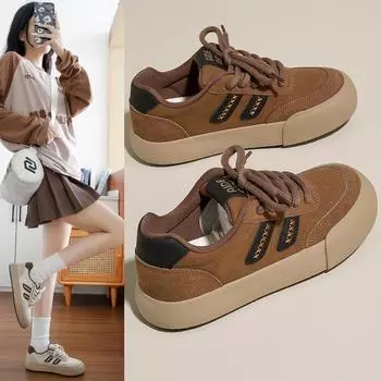 Fashion 2024 Autumn New Women s Low-top Sports Shoes Women s Casual Round Toe Comfortable Anti-Slip Lace-up Women Sneakers 35