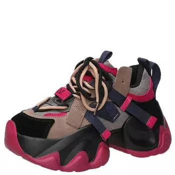 Мода 2024 Осень Зима Кроссовки Женские Спортивные Туфли На Платформе На Шнуровке Женские Готические Туфли На Высоком Каблуке Женские Кроссовки На Танкетке 34 зелёный