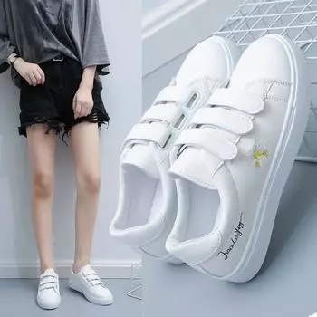 fashion 2024 Autumn Woman Shoes Fashion New Woman Leather Shoes Ladies Breathable Cute Heart Flats Casual Shoes White Sneakers New In 35 белый