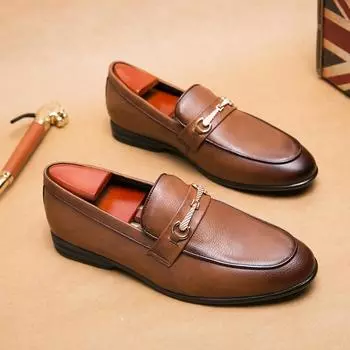 Мода 2024 года Повседневные туфли на плоской подошве Туфли для мужчин Вечеринка Вождение Туфли на плоской подошве Ночные клубы Остроносые кожаные туфли Парикмахерская Роскошные туфли Кожаные лоферы Мужские 38 чёрный