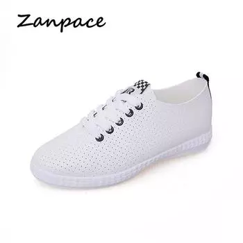 Fashion 2024 Casual Platform Shoes Womes Summer Breathable White Sneakers Flats Ladies Shoes Lace-Up Platform Womens Shoes Large size 41 5 синий