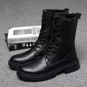 Fashion 2024 Classic All-match Warm Winter Boots for Men Genuine Leather Mens Motorcycle Boots High Quality Men Casual High Top Shoes 38