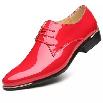 fashion 2024 Classic Men Luxury Business Shoes Derby Gentleman Honorable Oxford Mens Red White Men Party Shoes for Men Dress Shoes 38 чёрный