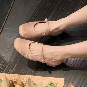 Fashion 2024 Fall New Fashion Satin Women s Flat Elegant Buckle Mary Jane Shoes Soft Sole Outdoor Dress Ballet Shoes Zapatillas Mujer 35 чёрный