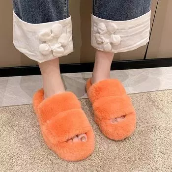 Мода 2024 года. Новые повседневные домашние повседневные женские плюшевые хлопковые швабры 35 бежевый