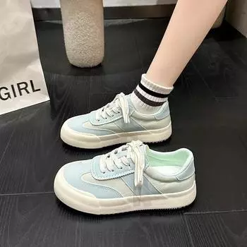 Fashion 2024 Fashion Solid Color Shallow Mouth Women s Sports Shoes Flat Outer Wear Casual Spring and Autumn Women s Lace-up Comfortable 35