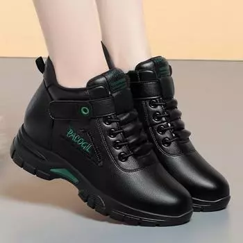 fashion 2024 Fashion Women Casual Shoes New Winter Warm Velvet Black Ankle Shoes Thick-Soled Soft Cotton Sneakers Versatile Mum Boots 35(Foot22.5cm)