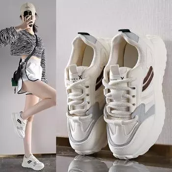 Fashion 2024 Fashionable and Versatile Trendy Outdoor Comfortable Sports Shoes Thick-soled Casual Breathable Sports Shoes for Women 35 синий