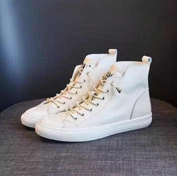 Fashion 2024 High Quality Cowhide Leather Shoes Woman Shoes Casual Sneaker Trend Boots Flat Fashion Shoes Black White Red Boots 35 красный