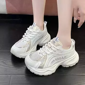 fashion 2024 High Quality New Breathable Fashion Solid Color Women Sneakers Round Toe Lace-up Casual Comfortable Women s Vulcanize Shoes 35 чёрный