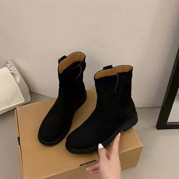 Fashion 2024 High Quality Women s Ankle Boots Winter New Thick Bottom Casual Comfortable Square Heel Shoes for Woman Botines De Mujer 35 хаки
