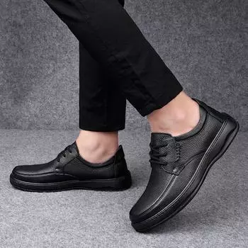 Fashion 2024 Hot Leather Shoes Mens Soft Shoes Mans Comfortable Casual Men Oxford Shoes Driving Shoes Business Office Formal Work Shoes 38 коричневый