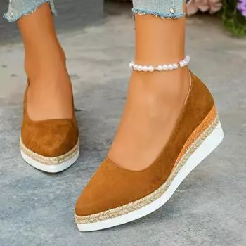 Мода 2024 года, хит продаж, женская обувь, слипоны, женские, с острым носком, простые, на высоком каблуке, водонепроницаемые, повседневные, рабочие, на высоком каблуке 36 коричневый