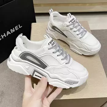 Мода 2024 года, хит продаж, женская обувь, летние белые спортивные женские сверхлегкие вулканизированные туфли, женская сетчатая спортивная обувь 35