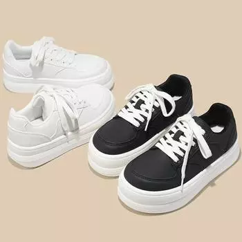 Fashion 2024 Luxury Design Sneakers Women White Shoes Woman Casual Ladies Thick Sole Shoes Femmes Chaussures Zapatos College Style 35 белый