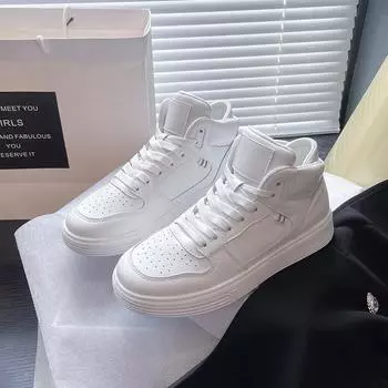 Fashion 2024 Luxury Women s Spring/Autumn Fashion High cut Thick soled Student Running Sneakers Trendy Versatile Women s Casual Shoes 35 белый