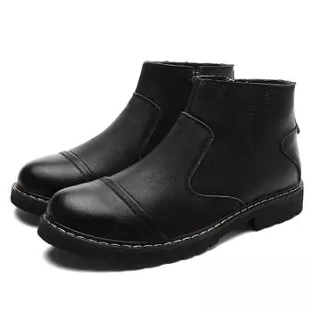 Fashion 2024 New Arrival Side Zipper Motocross Boots Classic Men Business Low Top Walking Shoes Men Genuine Leather Fashion Ankle Boots 37 коричневый