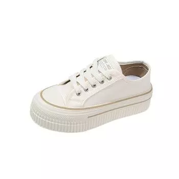 Мода 2024 Новое поступление однотонных кроссовок для скейтбординга, идеальный выбор для уличного стиля, кроссовки для женщин 35 белый