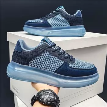 Fashion 2024 New Casual Men Shoes Design Sneakers Man Comfortable Men Loafers Hot Sale Moccasins Board Shoes Zapatos De Hombre Tnis CN 39 небесно-голубой