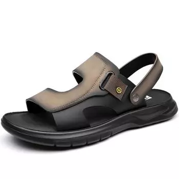 Fashion 2024 New Designer Outside Driving Sandals for Men Latex Cushioned Soft-soled Beach Shoes Fashion Casual Summer Slipper Shoes Man 38