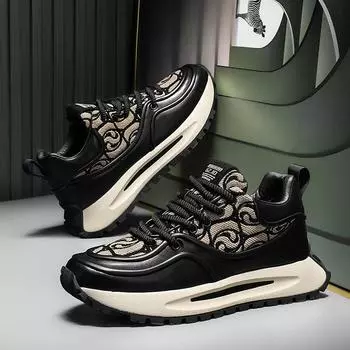Мода 2024 года, новые модные мужские туфли для папы, весна-осень, нескользящая толстая подошва, удобная мужская обувь, мужские повседневные кроссовки 39
