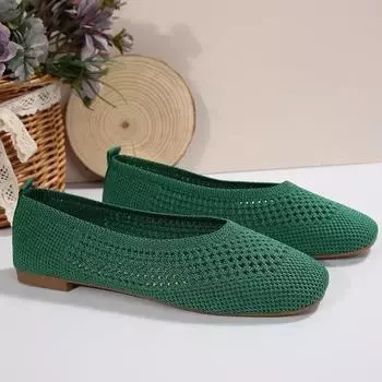 Мода 2024 года, новые модные однотонные сетчатые дышащие женские туфли на плоской подошве на весну и осень Zapatos De Mujer 36 белый