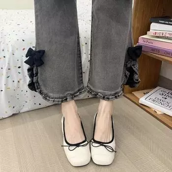 Fashion 2024 New Fashion Women s Low Heels Women s Casual Comfortable Foldable Soles Summer Women s 35 бежевый
