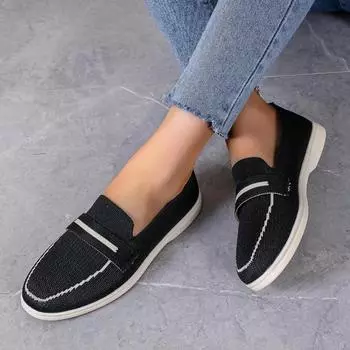 Fashion 2024 New Fashionable and Versatile Women s Loafers Casual Flat Shoes Women s Shoes Single Shoes Women s Walking Non-slip 43