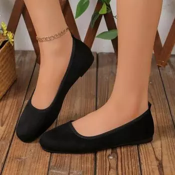 Fashion 2024 New High-quality Hot-selling Women s Flat Shoes Shallow Mouth Slip-on Women s Shoes Round Toe Spring and Autumn Outer Wear 36 бежевый
