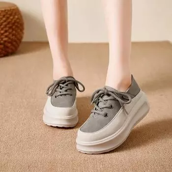 Fashion 2024 New Hot Selling Women s Shoes Flat Shoes Spring Vulcanized Thick Sole Sports Shoes High Thick Sole Casual Autumn 35 темно-коричневого