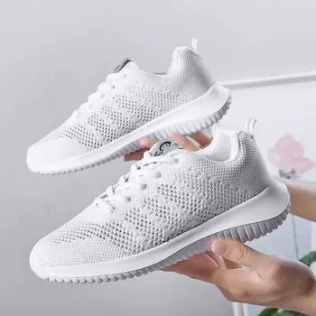 Мода 2024 года. Новые легкие туфли для женщин. Летняя обувь для отдыха. Удобная дышащая однотонная обувь. Трендовая спортивная обувь. Кроссовки. 35 чёрный