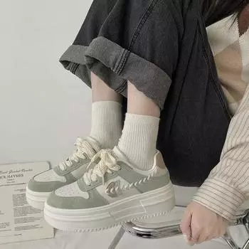 Fashion 2024 New Lightweight Retro Skateboarding Shoes Women Tide Hundred Couple Sports Casual Shoes 35 бежевый