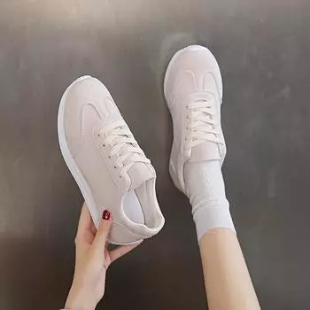 Fashion 2024 New Low-top Small White Shoes Casual Flat Fashion Sports Shoes Forrest Gump All Match Student Bean Women Shoes 35 бежевый