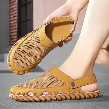 Fashion 2024 New Men s Shoes Men Sandals Summer Men s Shoes Beach Sandals Man Fashion Outdoor Casual Sneakers Lightweight Sandals 39 серый