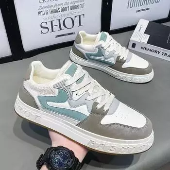 Fashion 2024 New Men s Shoes Summer Mesh Breathable Board Shoes Fashion Casual Sports Platform Sneakers Comfortable Flats Footwear 39 чёрный