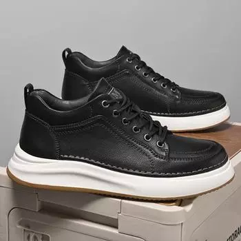 Мода 2024 года, новые мужские зимние плюшевые зимние ботинки, универсальные мужские низкие кроссовки, мужские ботильоны из натуральной кожи, нескользящая мужская повседневная обувь 38