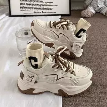 Мода 2024 года, новые женские кроссовки Pring, повседневные женские, массивные, с сеткой, на толстой подошве, женские, вулканизированные, на платформе, спортивные туфли для тенниса 35 чёрный