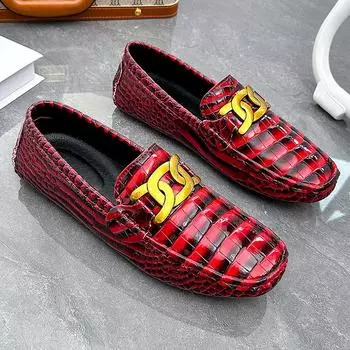 Fashion 2024 New Red Men Loafers Brand Fashion Mens Leather Moccasins Shoes Size 48 Luxury Casual Driving Shoes Male sapatos mascu202nos 38