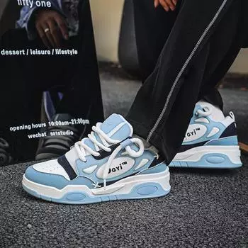 Fashion 2024 New Sneakers Men s Comfortable Low-top Lace-up Platform Heightened Casual Shoes Outdoor Skateboard Shoes Sneakers for Men 39 зелёный