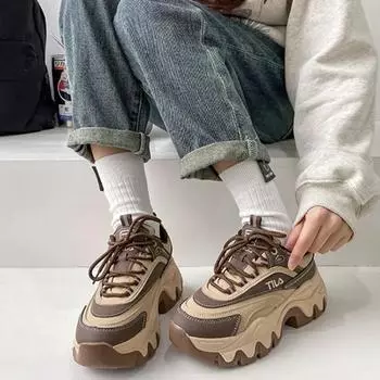 Fashion 2024 New Sneakers Women Casual White Shoes Fashion Height Increasing Thick Bottom Spring Platform Leather Woman Chunky Sneakers 35 чёрный