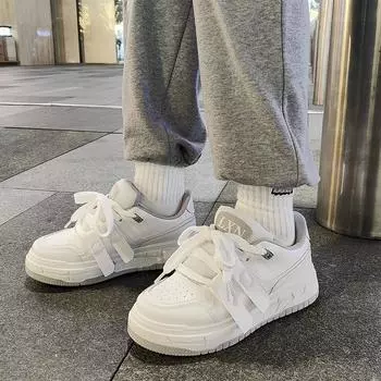 Fashion 2024 New Spring Little White Shoes Men s Casual Sports Shoes Thick Sole Versatile Student 39 красный