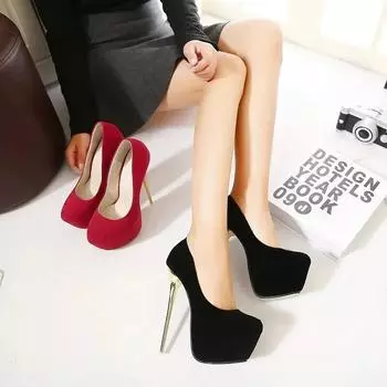 Fashion 2024 New Spring/Summer/Autumn European and American Fashion Super High Heels Fashion Women s High Heels 42 чёрный
