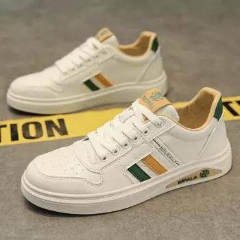 Fashion 2024 New Student Hot Selling Men Wear-resistant Sports Sneakers Mens Outdoor Leather Student Soft Flat Skateboarding Shoes Male 39 коричневый