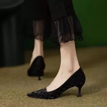 Мода 2024 года, новый стиль, модная и универсальная, с острым носком, удобная, однотонная, весенне-осенняя, универсальная женская обувь Zapatos 34 абрикосовый