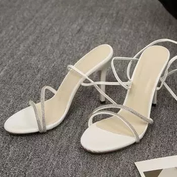 fashion 2024 New Summer Fashion Sexy Cross Strap Stiletto Sandals Elegant Banquet Party High Heels 36 чёрный