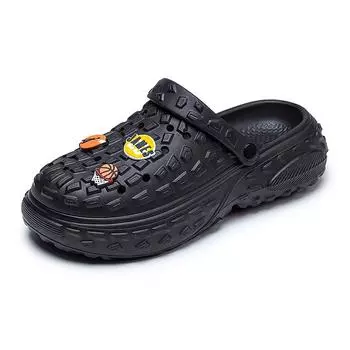 Fashion 2024 New Summer Shoes Men Clogs Slipper Sandals Luxury Thick Sole Korea Style Garden Shoes Beach Men Sandal Slipper Clogs 40-41 темные хаки